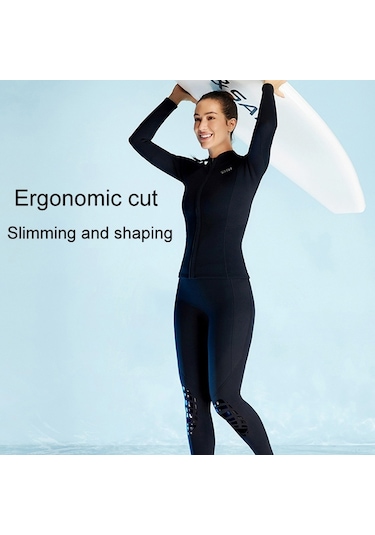 Dıve & Saıl 1.5mm Warm Tek Parça Wetsuit Soğuğa Dayanıklı Yüzme Ve Şnorkel Üst Kadın 001