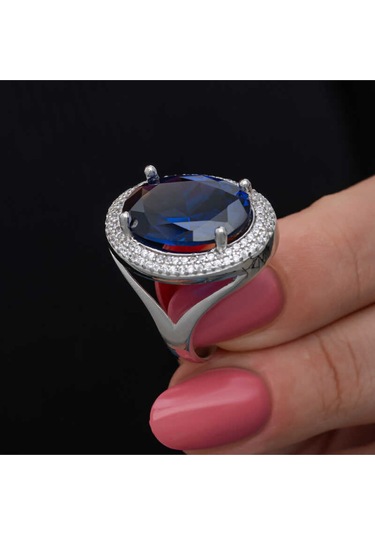 Casera's Gümüş Safir Taşlı Kadın Yüzük Csr2185505 Gümüş