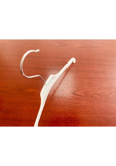 12 Adet - Beyaz Çocuk Kıyafet Askısı 33cm Beyaz