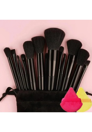 14 Pcs Makyaj Fırça Seti Göz Farı Vakfı Kadın Kozmetik Fırça Göz Farı Allık Gü Black 13pc 2pp Dark Topaz