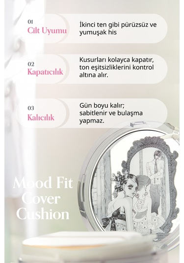 Perıpera Mood Fit Cover Cushion Spf50+ Pa++++ 02 Ivory Fit
