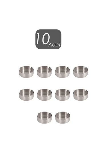 Mucit Home Küllük Metal Küllük Paslanmaz Çelik 10 Lu Kül Tablası Küllük Seti