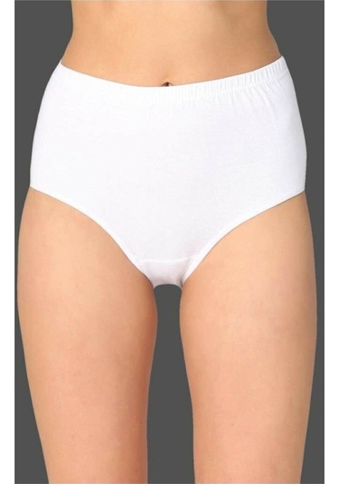 Bonbonetti Kadın Beyaz 6'Lı Paket Pamuklu Ribana Bato  Beyaz Beyaz Kadın Külot Beyaz