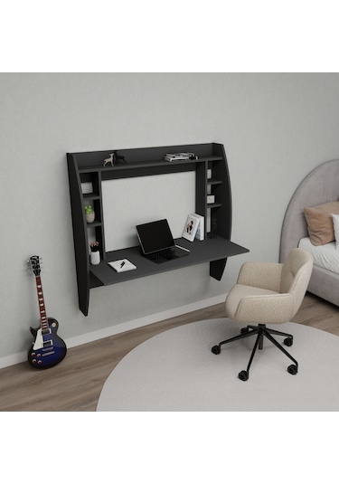 Arnetti Buğlem Duvara Monte Çalışma Bilgisayar Masası Antrasit