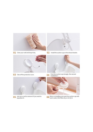 Youmex Duvar Kurulu Süpürge Bardaklı Depolama Rafı - Delme Yok, 10kg Yük Kapasitesi, Su Akışı Tasarımı, Beyaz Abs Plastiği - Banyo Kozmetik Organizerı Beyaz