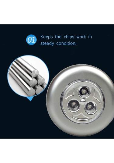 Ranyeek Araba Bagaj Işığı - 3 Led Dokunmatik Okuma Lambası - Beyaz Işık - Abs Malzeme - Pil Gerektirir Pil Dahil Değil Diğer