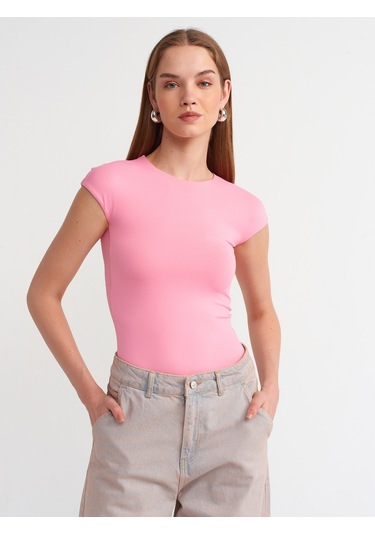 Dilvin Poliamid T-shirt Pembe