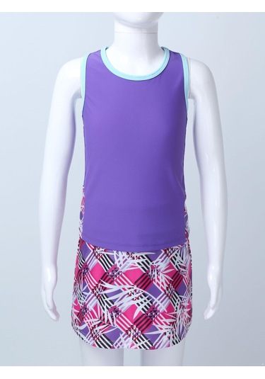 2 Adet Çocuk Kız Tenis Takım Elbise Yuvarlak Boyun Kolsuz Racer Geri Tişört Üst Dahili Şort Etek Seti Koşu Spor Salonu Tenis Golf Pembe 2 Adet Çocuk Kız Tenis Takım Elbise Yuvarlak Boyun Kolsuz Racer Geri Tişört Üst Dahili Şort Etek Seti Koşu Spor Salonu Tenis Golf Pembe