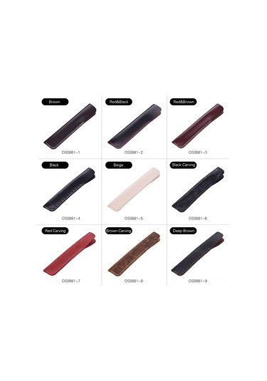 Kangvka Tam Deri Kalem Kılıfı - Elden Dikilmiş, 16x3cm Kahverengi Ornamentli, Kalem Koruyucu Örtü 2.0-2.2mm Deri Kalınlığı Çok Renkli