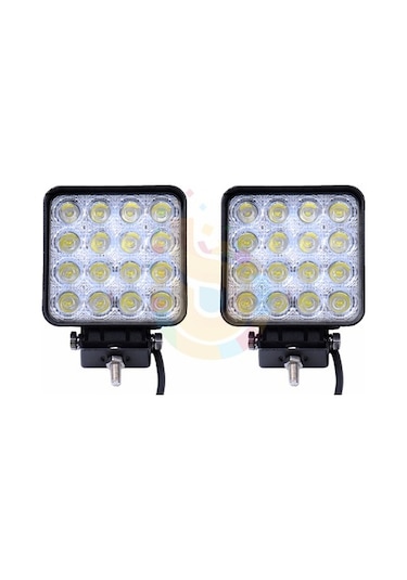 16 Ledli Çalışma Lambası Kare Off Road 12v-24v