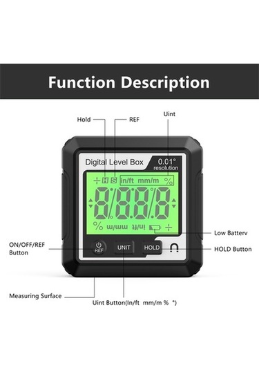 Pazly Tabanlı Seviye Seviye Protractor Ölçer Ölçer Mıknatıslı Lcd Kutusu İnkılometre Hassas Elektronik Dijital Bulucu Açı Açı Gf