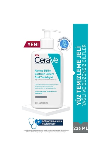 Cerave Yağlı ve Akneye Eğilimli Ciltler İçin Yüz Temizleme Jeli 236 ML