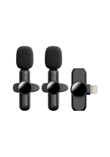 K3 Yeni Özel Model Kablosuz Lavalier Mikrofon, Bir Çekim İki Gürültü Azaltma 2.4g Mini Mikrofon Fabrika Satış Noktası Pingguo Arayüzü Bir İçin İki Çift Mikrofon Tek Alıcı