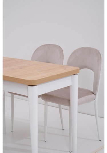 Damla Hilal Mdf Mutfak Masa Sandalye Takımı 60x100cm Kahve