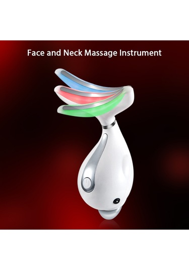 Hangfox Yenilenebilir Pil Liçli Boyun Ve Yüz Gerginleştirici Cihazı - Cilt Bakımı Aleti, İç Çizgileri Azaltır, Çift Alttan Dudak Azaltır Beyaz