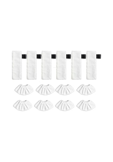 Hfambition Karcher Easyfix Sc2-sc5 Buharlı Temizleyici İçin 6 Adet Buhar Ped Ve 8 Adet Bez Örtüsü - Yüksek Kaliteli Ultra İnce Elyaf Zemin Bezi Seti 1 Adet