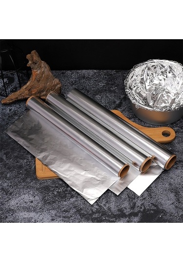 Besthome1 10μm Kalın Alüminyum Folyo: 10m X 30cm, Barbekü, Fırın, Pişirme, Gıda İçin Tek Kullanımlık, Çok Renkli Çok Renkli