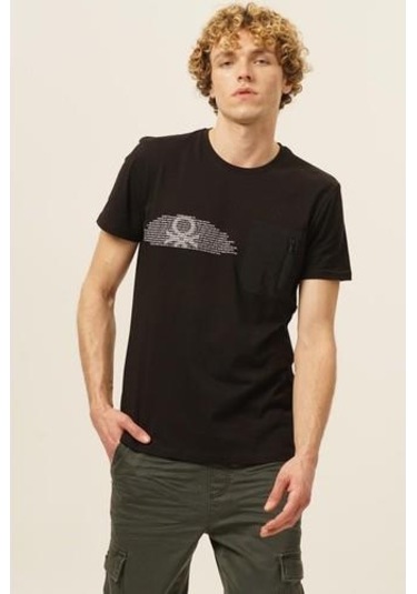 Benetton T-shırt Kırık Beyaz KIRIK BEYAZ