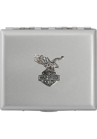 Zekupp Gümüş Gri Harley-Davidson Metal Sigara Tabakası N11.454