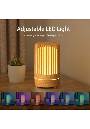 Techbloom Beyaz Renk Soundwave Teknolojili 7 Renk Led Aromaterapi Difuzoru Nemlendirici 150ml Usb Mini Yogalik Ofis Kafes Tasarim