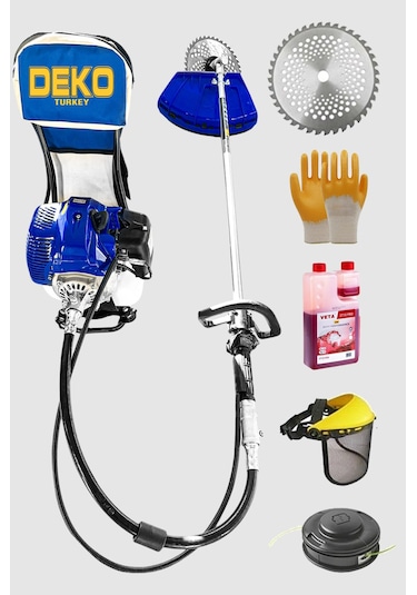 Deko DKT7963 Benzinli Sırt Tipi Tırpan Ot Çayır Biçme Makinesi