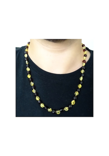 Sertifikalı Ukrayna Damla Kehribar Kolye N11.37221 Kahverengi