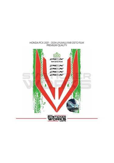 Honda Pcx Far Filmi Sticker Şeffaf Folyo 2021 - 2024 İnce Model Kırmızı