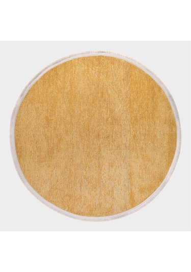 Çam Halı Crea Decolux Azade 8202 Sarı Daire Özel Kaymaz Tabanlı P