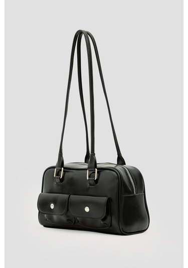 Rhan Retro Baget Çantası Siyah Siyah