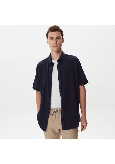 Nautica Erkek Lacivert Classic Fit Kısa Kollu Gömlek Düz W35416t Lacivert