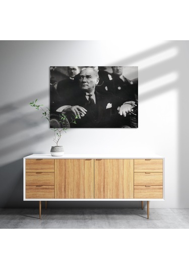 Cakasepetim Cumhuriyet Bayaramı Töreninde Atatürk Görseli Ahşap Mdf Tablo