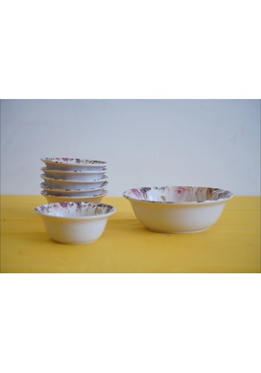 Dijital Baskılı 7'li Çerezlik Kase Çok Renkli