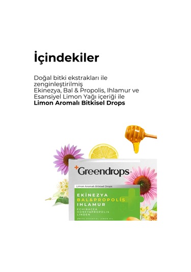 Greendrops Limon Ekinezya Propolis Ihlamur Boğaz Pastili 24'lü