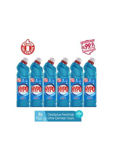 Hyper Hypo Ultra Kıvamlı Çamaşır Suyu Okaliptus 6 x 750 G