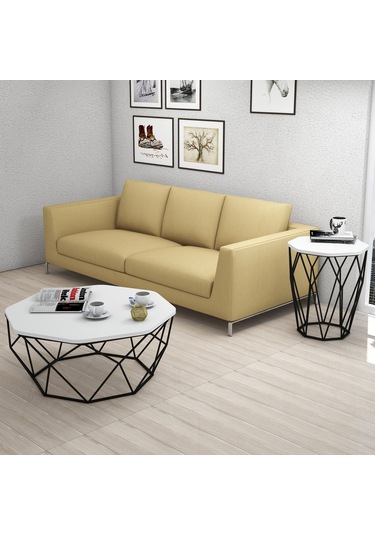 Variant Sofya Metal Yan Sehpa - Beyaz