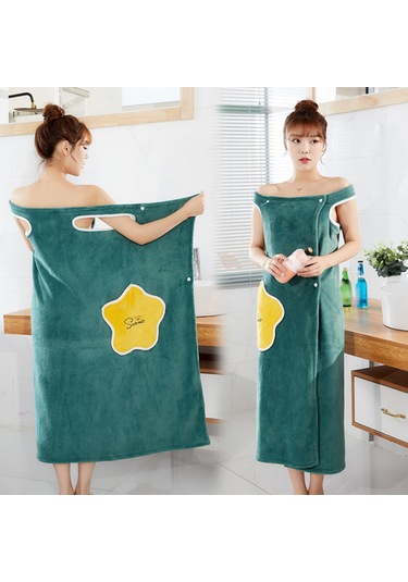 Ximistore9 Zeytin Yeşili Korozya Kumaş Banyo Elbisesi - Hızlı Kuruyan, Tüye Uyumlu, Cepli Design, L Beden 105-120 Kg Yeşil