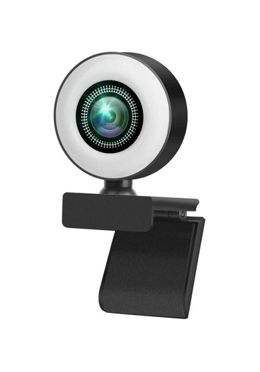 Qingmipy 1080p Webcam, Mikrofonlu Dairesel Işık, Canlı Yayın/video Konferans İçin, Usb Plug&play, Laptop/pc Uyumlu, Keskin Görüntü Ve Ses