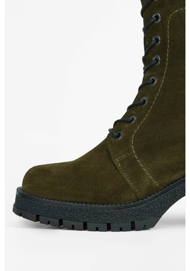 Tamer Tanca Kadın Hakiki Deri Haki Süet Casual Bot 775 8259 BN BOT SK23/24 Haki