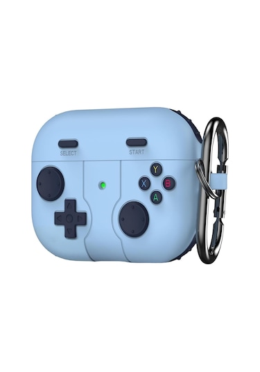 Microsonic Aipods Uyumlu 4 Kılıf Cartoon Figürlü Silikon Retro Gameboy Mavi