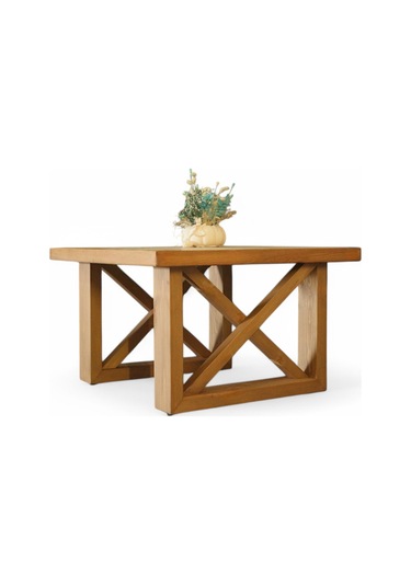 Neiwel Laila Doğal Ahşap Sehpa-100-100 Açık Ceviz