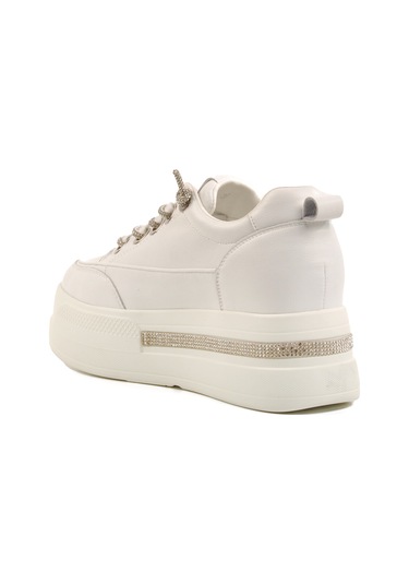 Beyaz Yüksek Taban Kadın Sneaker 25y492 Z Beyaz