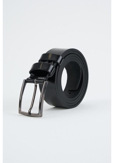 Erkek Rugan Siyah Deri Kemer 112550 Siyah