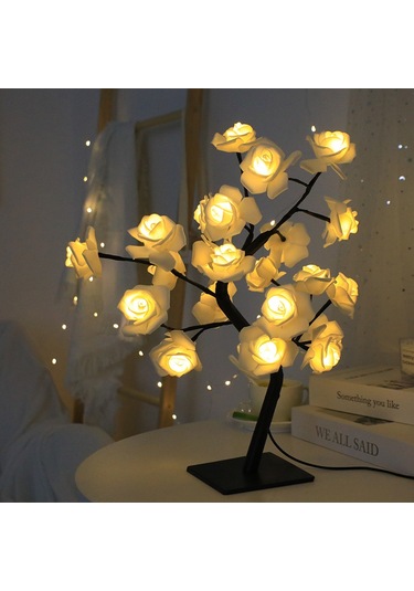 Led Ağaç Gülü Masa Lambası Noel Parti Işığı Dekorasyonu 4 Çok Renkli