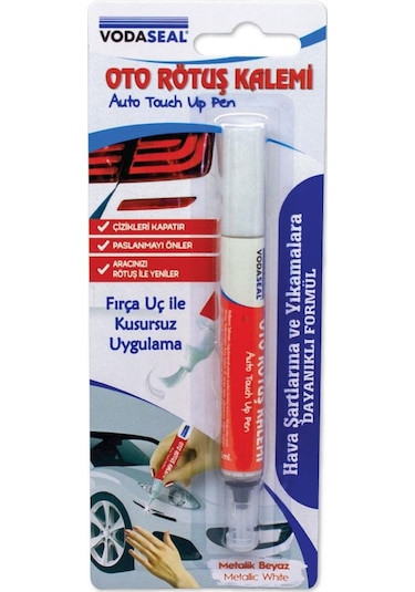 Vodaseal Fırça Uçlu Oto Rötuş Kalemi 5 Ml. - Metalik Beyaz