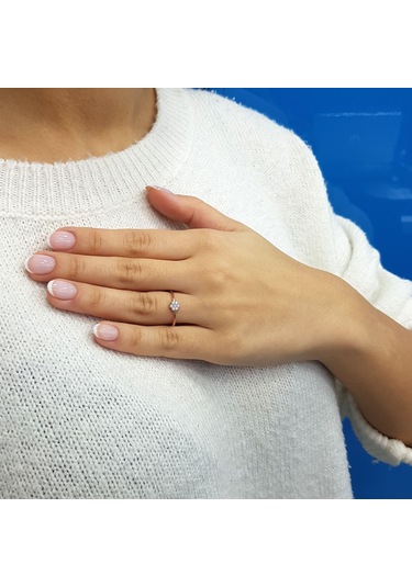 Lova Pırlanta Taşlı Mim Yüzük - 1010246