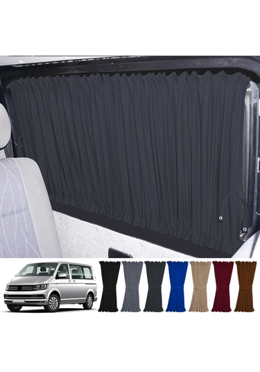 Pandami Volkswagen Transporter Caravelle T5/t6/t7 Uzun Şase 2003-2022 Uyumlu Füme Raylı Oto Perde Takımı