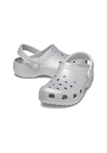 Crocs Classic Glitter Clog Bayan Terlik - Gümüş