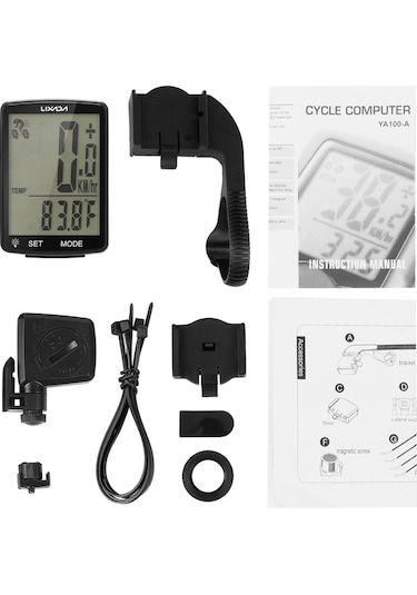 Lıxada Bisiklet Bilgisayarı 2,8 İnç Ekran Modeli: Ya100-a Siyah Kabuk Beyaz Işık Siyah