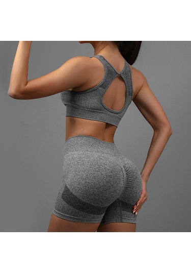 Kadın Yoga Seti Şeftali Yüksek Bel Kalça Kaldırıcı Spor Seti Toparlayıcı Darbeye Dayanıklı Hızlı Kuruyan Koşu Pantolonu Fitness Yoga Kıyafetleri Haki Yeşil