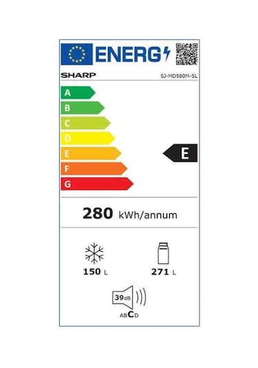Sharp SJ-MD580M-SL 421 L 4 Kapılı Nofrost Gardırop Buzdolabı